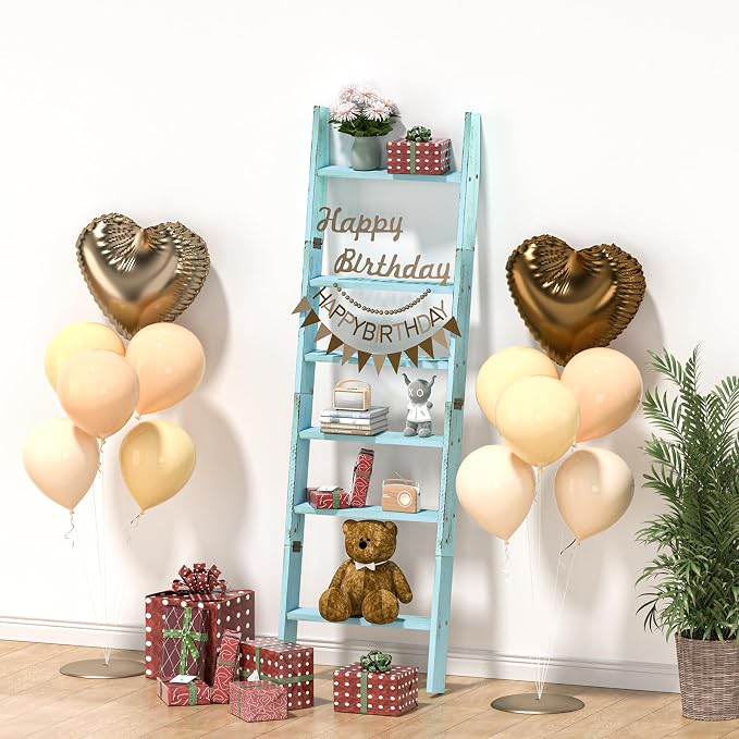 Honest Blanket Ladders for The Living Room, 6-Tier Blanket Holder, Wall-Leaning - Image 9