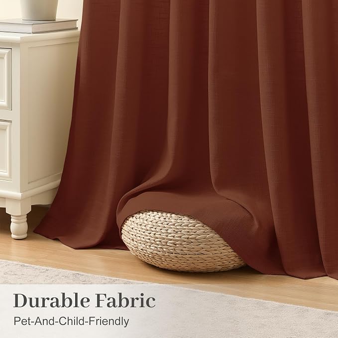 IVAPUPU Pinch Pleated Linen Curtains 96 Inches Long - Image 6