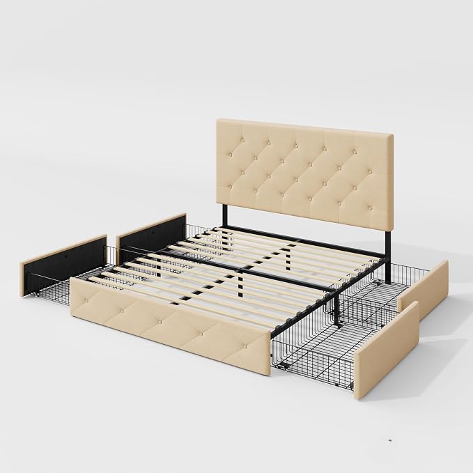 Allewie Upholstered Queen Size Platform Bed Frame - Image 9