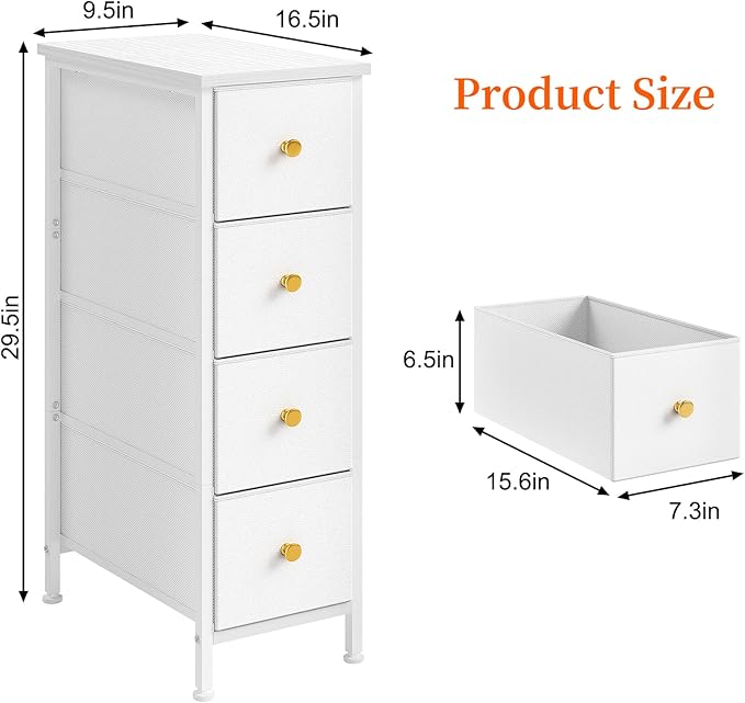 Fixwal Narrow Storage Cabinet, Narrow Nightstand Dresser - Image 2