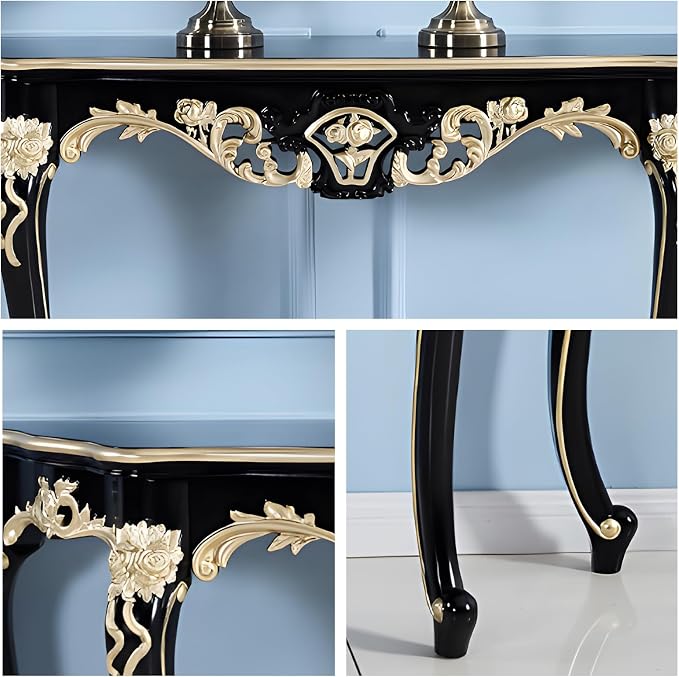 Vintage French Console Table, Wood Entryway Table - Image 6