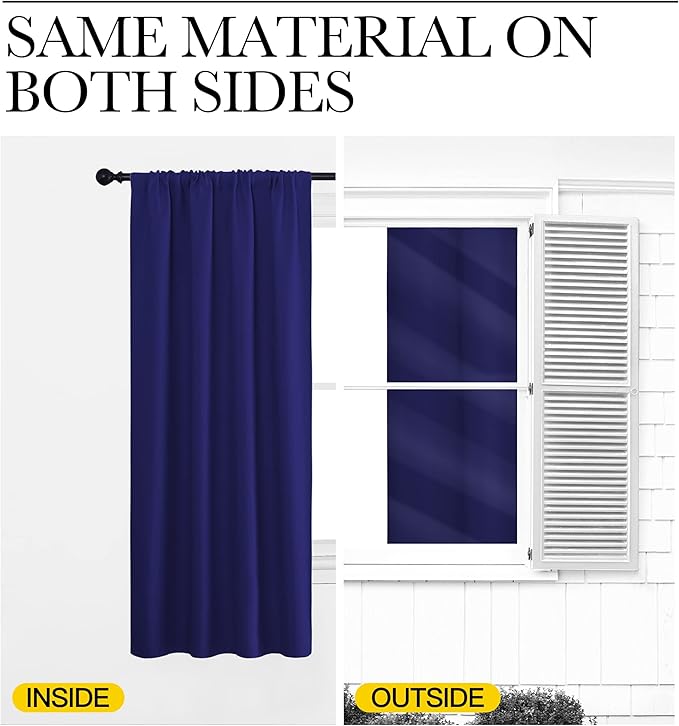NICETOWN Blackout Curtains for Living Curtains, 1 Pair, 34-inch W x 84-inch L - Image 5