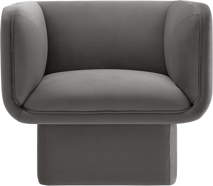 Modway Tate Performance Velvet Accent Chair in Storm Gray - Image 8