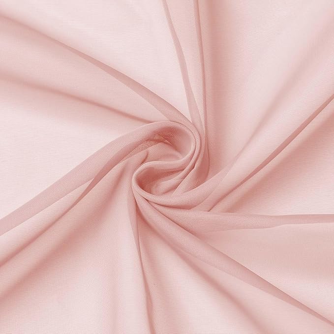 Blush Kitchen Curtains 30 Inch Length Tier 2 PCS, Solid Soft Airy Half Curtains - Image 9