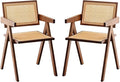 Furlide Rattan Accent Chairs, Modern Mid Century Dining Chairs Set of 2 by Furlide