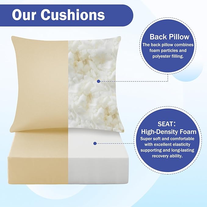 IASEAHK Outdoor Seat Cushion Set, Waterproof & Fade Resistant Patio Chair - Image 4