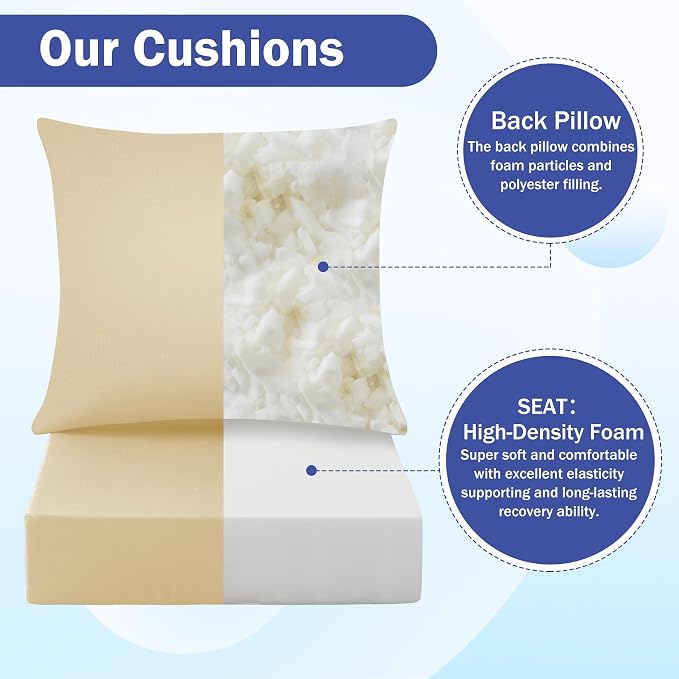 IASEAHK Outdoor Seat Cushion Set, Waterproof & Fade Resistant Patio Chair - Image 4