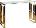 Cortesi Home Laila Console Table Stainless Steel Glass, 15.75" D x 47" W x by Cortesi+Home