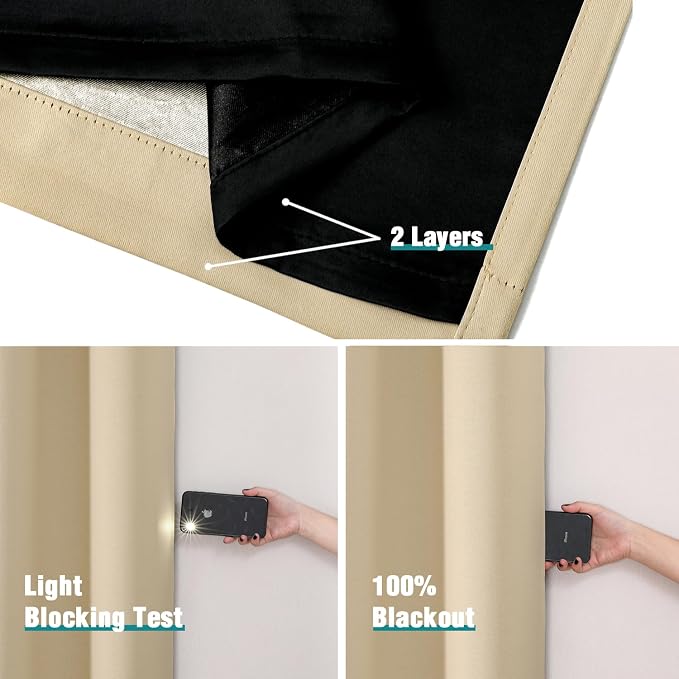 ChrisDowa 100% Blackout Curtains 72 inch Long - Image 4