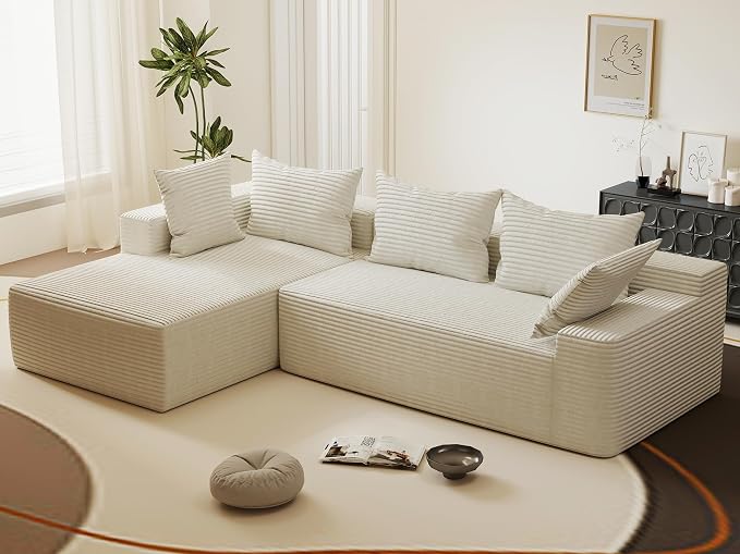 108"Modern Sectional Sofa, Modular Convertible L-Shape Sofas, Upholstered by LSSBOUGHT