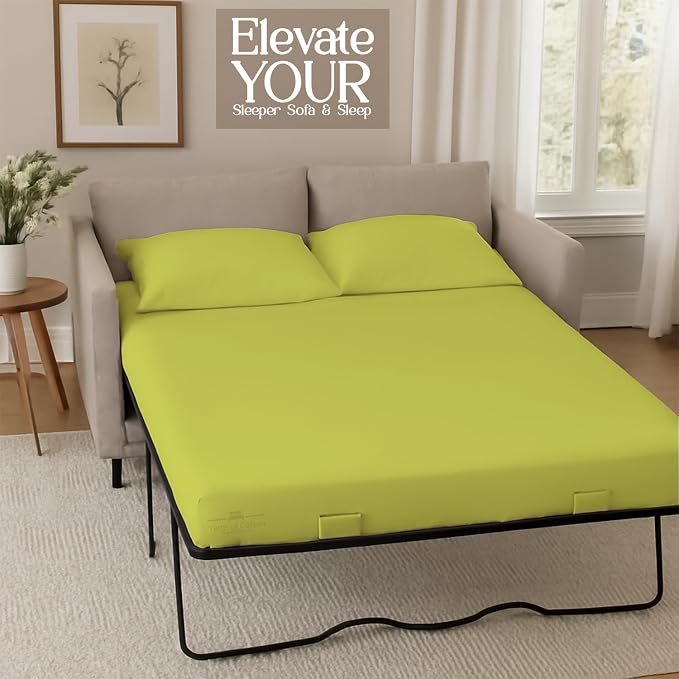 Sleeper Sofa Bed Sheet, 100% Cotton 400 Thread Count, 4 Piece Set, Deep Pocket - Image 4