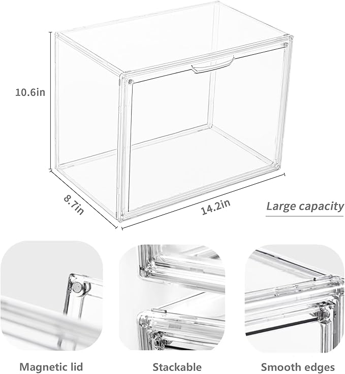 Clear Stackable Plastic Storage Bins - Image 2