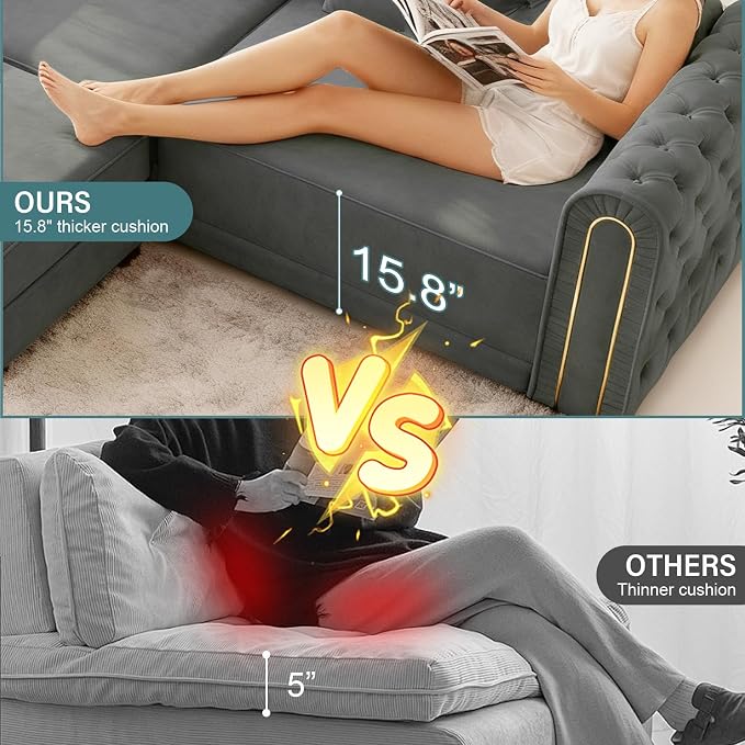 90.6'' Velvet Folding Floor Sofa Bed - Image 5