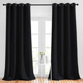 NICETOWN Blackout Black Curtains 102 inches Long 2 Panels Burg, Grommet Thermal by NICETOWN