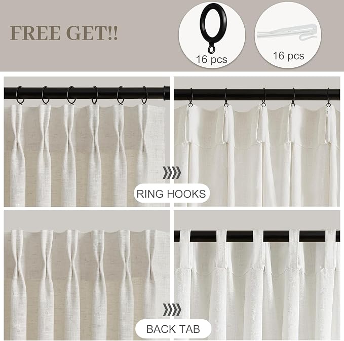 IVAPUPU 108 Inch Linen Blend Curtains - Image 4