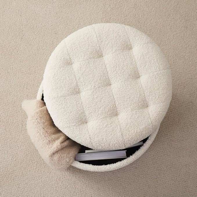 Ornavo Home Round Storage Ottoman - Image 5