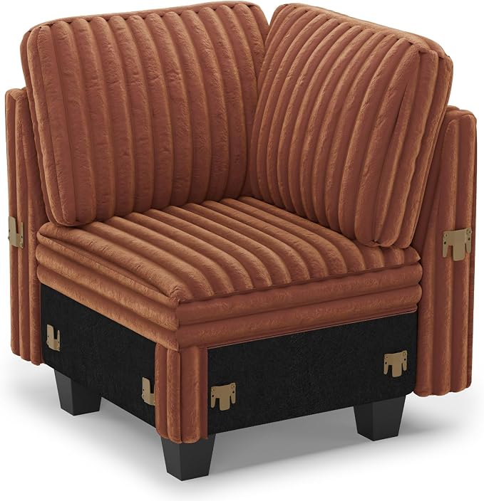 Belffin Corduroy Corner Seat for Modular Sofa Sectional Couches for Living Room - Image 8