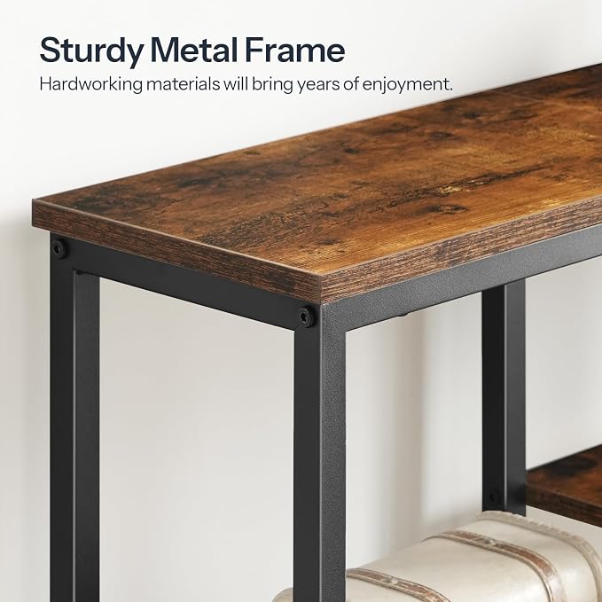 HOOBRO Narrow Console Table, Sofa Table, 4-Tier Industrial Entryway Table - Image 7