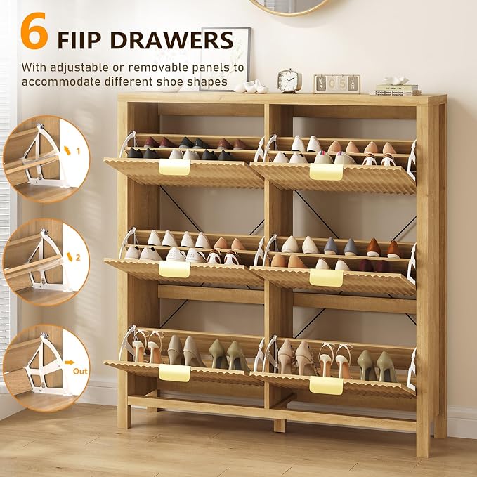 YOMILUVE 47.3" Shoe Cabinet Storage - Image 4