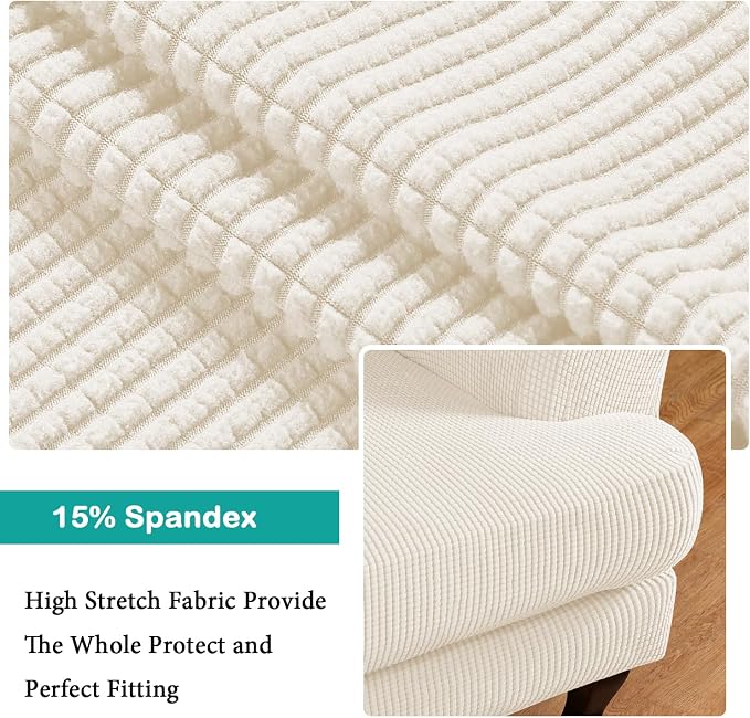 Turquoize Wingback Chair Covers 2 Piece Wing Chair Slipcover Stretch Slipcovers - Image 4