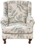 KRFOONN Stretch Wing Chair Slipcovers Printed 2 Piece Wingback Chair Covers by KRFOONN