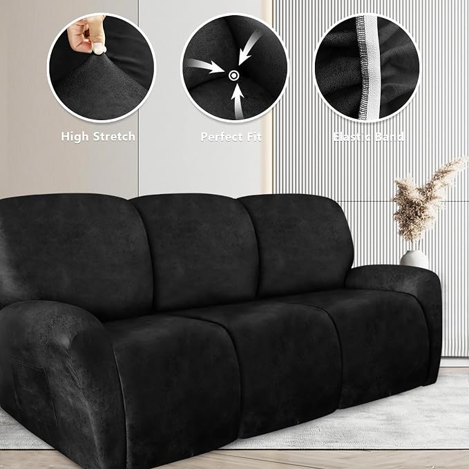 ANARACHON Recliner Couch Cover Leather Look Recliner Sofa Covers - Image 5