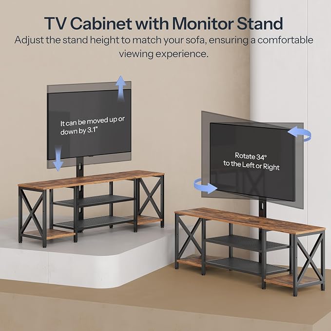 HOOBRO TV Stand with Mount and Power Outlet, LED Entertainment Center with - Image 7