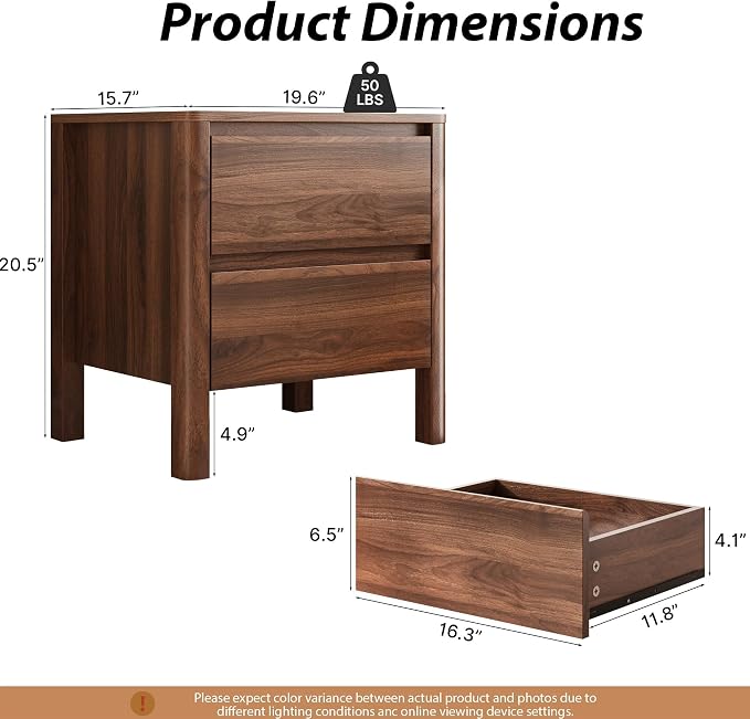 MAISONARIA Living Room Table Sets of 3, Mid Century Coffee Table & End Table - Image 4
