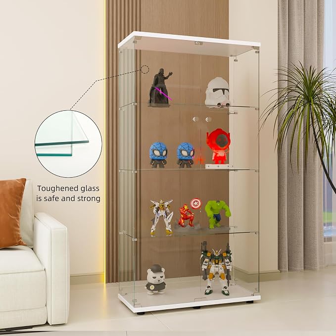 FLYMUHJIA Glass Display Cabinet Kitchen Pantry Storage Cabinet Corner Bar - Image 7