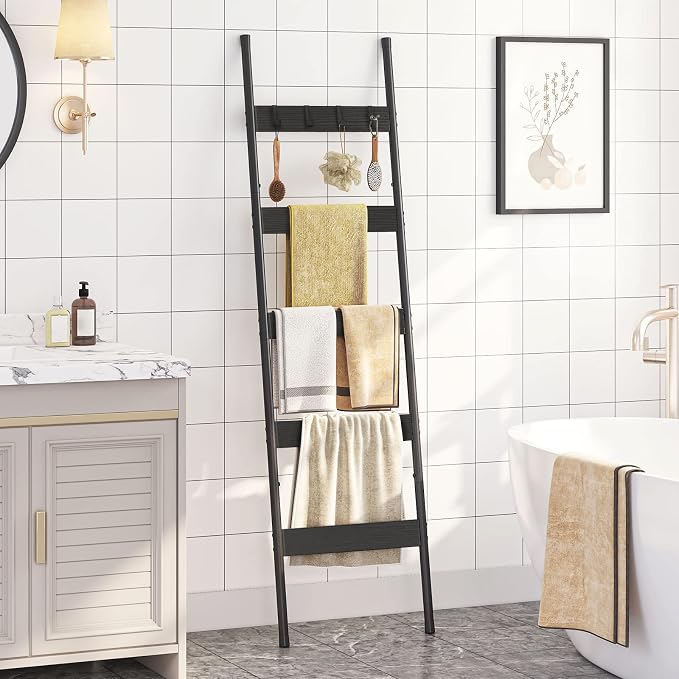 HOOBRO Blanket Ladder, 5-Tier Towel Rack - Image 2