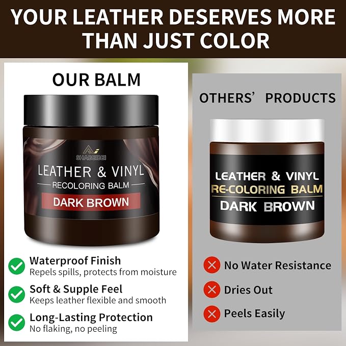 Leather Recoloring Balm with 100ml Mink Oil, Dark Brown Leather Repair Kit and - Image 5