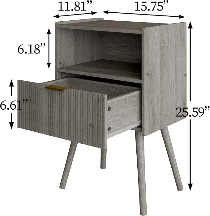 Veegle Nightstand, Modern Bedside Table - Image 2