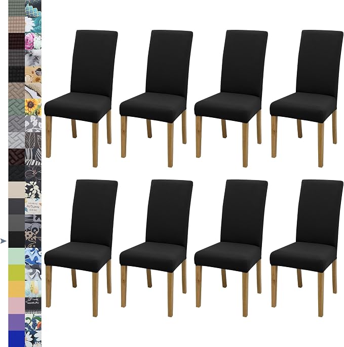 BIETYONE Stretch Dining Chair Covers Set of 8, Soft Removable Washable Kitchen by BIETYONE