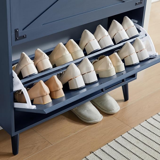 Barnyatoh Shoe Storage Cabinet, Farmhouse Shoe Organizer - Image 7