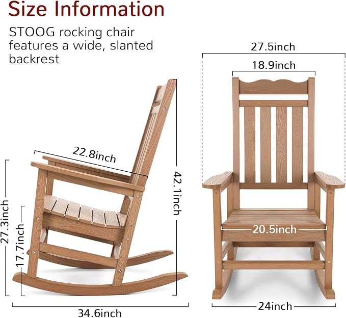 Stoog Oversized Outdoor Rocking Chair, Porch Rocker - Image 3