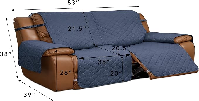 Easy-Going Oversized Loveseat Recliner Cover, Reversible Couch Cover - Image 3