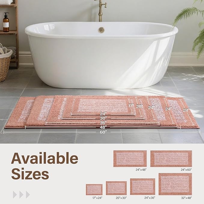 48x24 Long Bathroom Rugs Washable Non Slip, Soft Absorbent Quick Dry Mats - Image 6