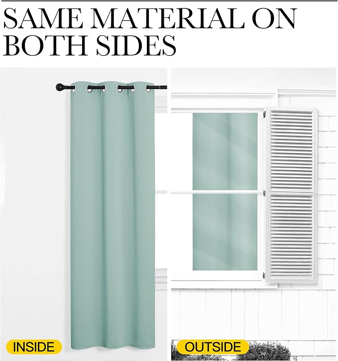 NICETOWN Aqua Blue Blackout Curtains 78" Long - Image 6