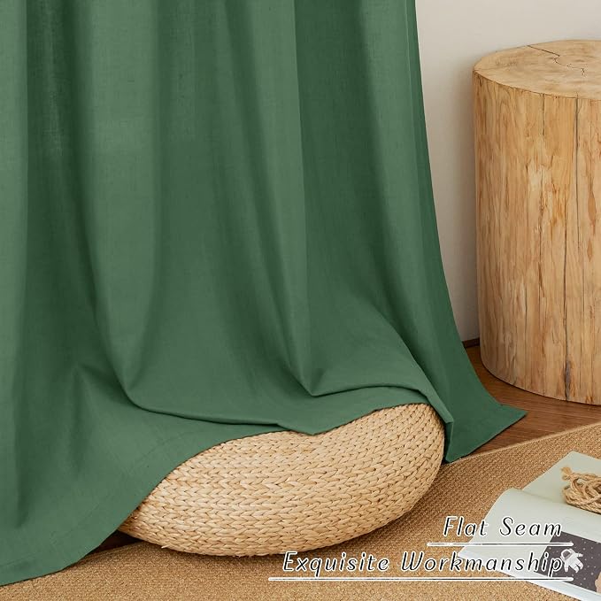 NICETOWN Thick Linen Curtains & Drapes Semi Sheer - Image 6