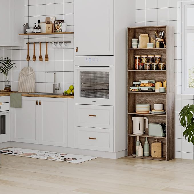 FOTOSOK 6-Tier Open Bookcase and Bookshelf, Freestanding Display Storage - Image 4