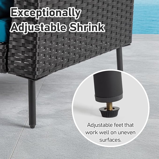 VINGLI 6-Piece Patio Furniture Set, All-Weather Wicker Outdoor Sectional Sofa - Image 5