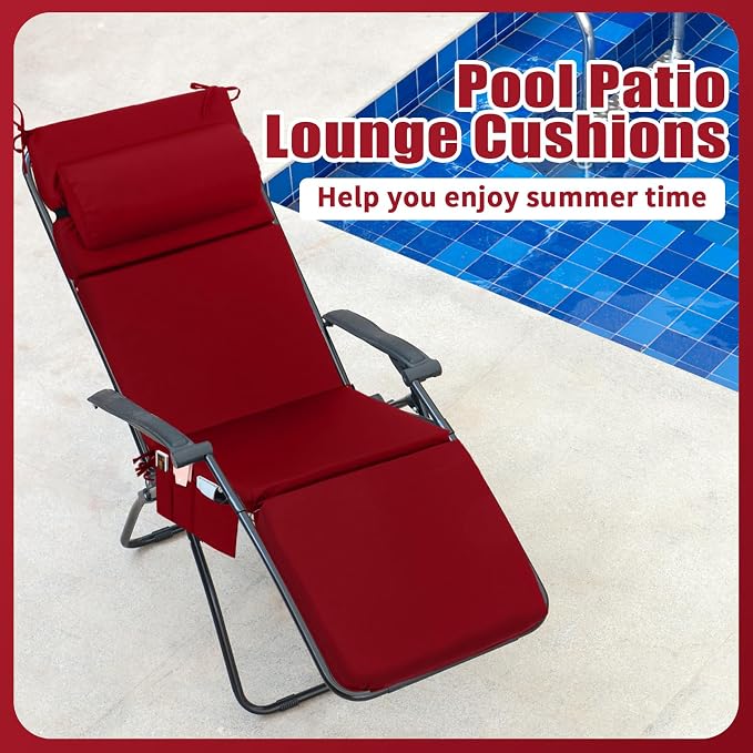 Wenqik 2 Pcs Outdoor Chaise Lounge Cushion - Image 7