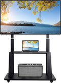 Mobile TV Stand on Wheels for 42-86 Inch Flat/Curved LED/LCD/OLED Rolling TV by Maiproo