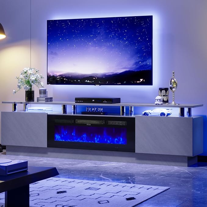 80" TV Stand & Entertainment Center, Media Console - Image 2