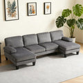 Karl home U-Shape Sectional Sofa Couch 111" Modern 4-Seat Sofa by Karlhome