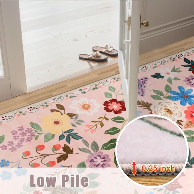 10x14 Area Rugs for Living Room: Floral Washable Rug Vintage Large Soft Boho - Image 8