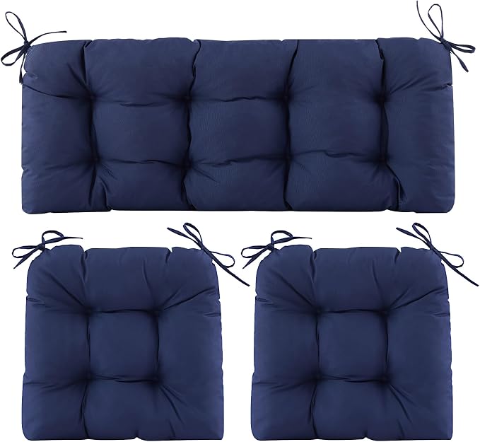 Wicker Chair Cushions of 3 Pieces, Waterproof Cushions by Aegisun