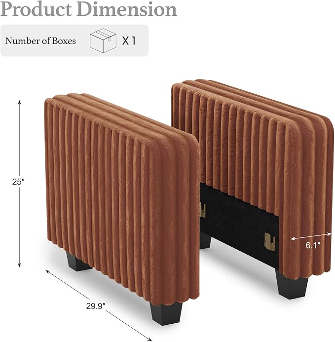 Belffin Plush Corduroy Modular Sectional Sofa Armrest Part Module - Image 3