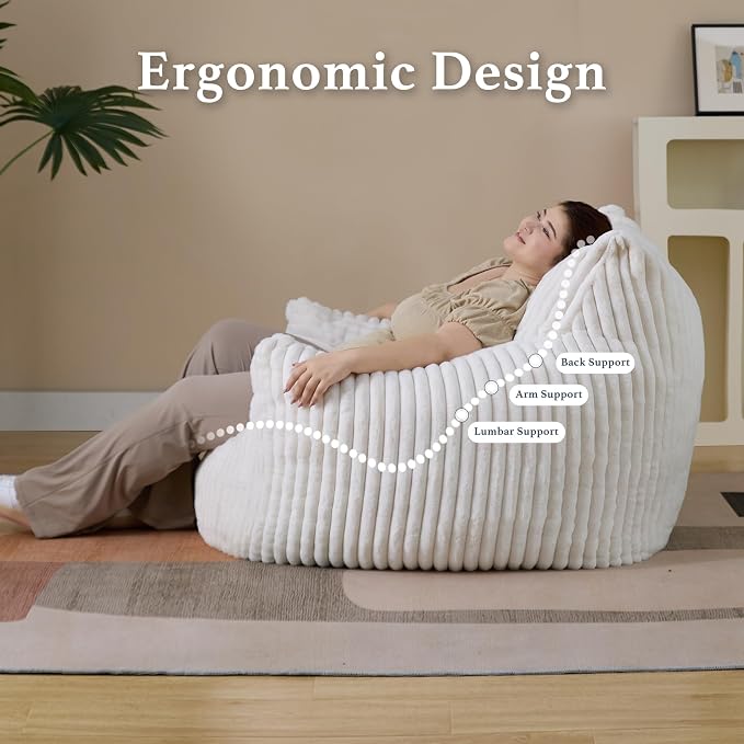 Giant Plush Bean Bag Chair for Adults - Image 5