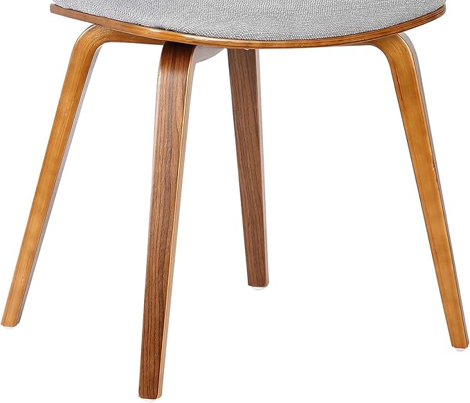 Armen Living Jaguar Mid-Century Dining Chair in Walnut Wood and Gray Fabric - Image 9